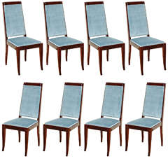 Suite of Eight French Art Deco Dining Chairs