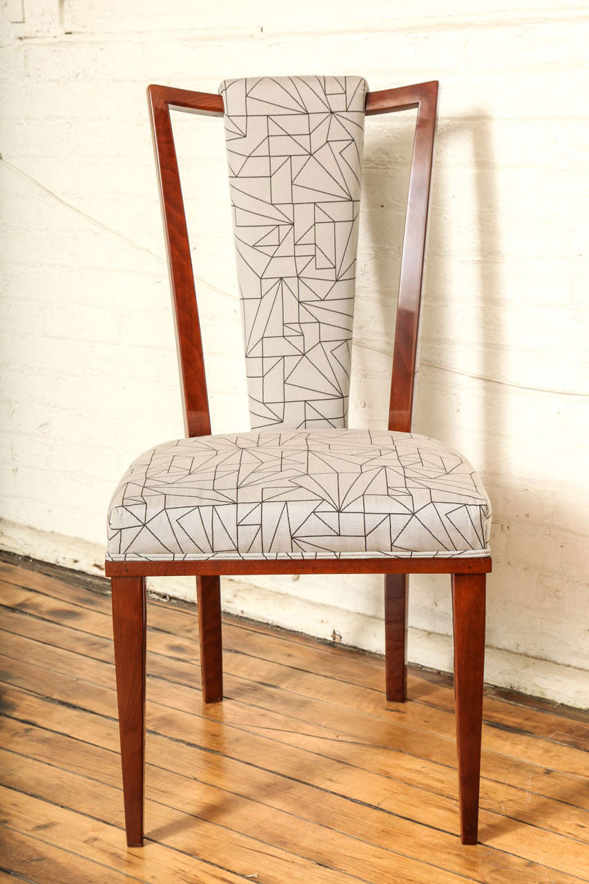 Elegant Suite of Eight Mid-Century Modern Dining Chairs For Sale at 1stdibs