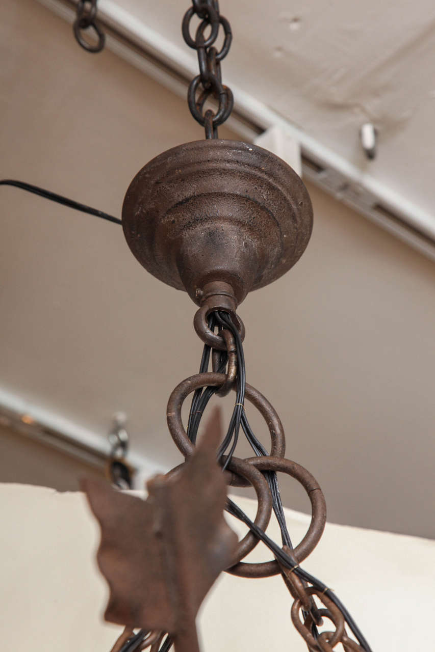An English 8 Light Forged Iron Chandelier 6