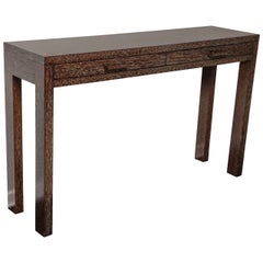 Ebonized and Cerused Oak Console Table