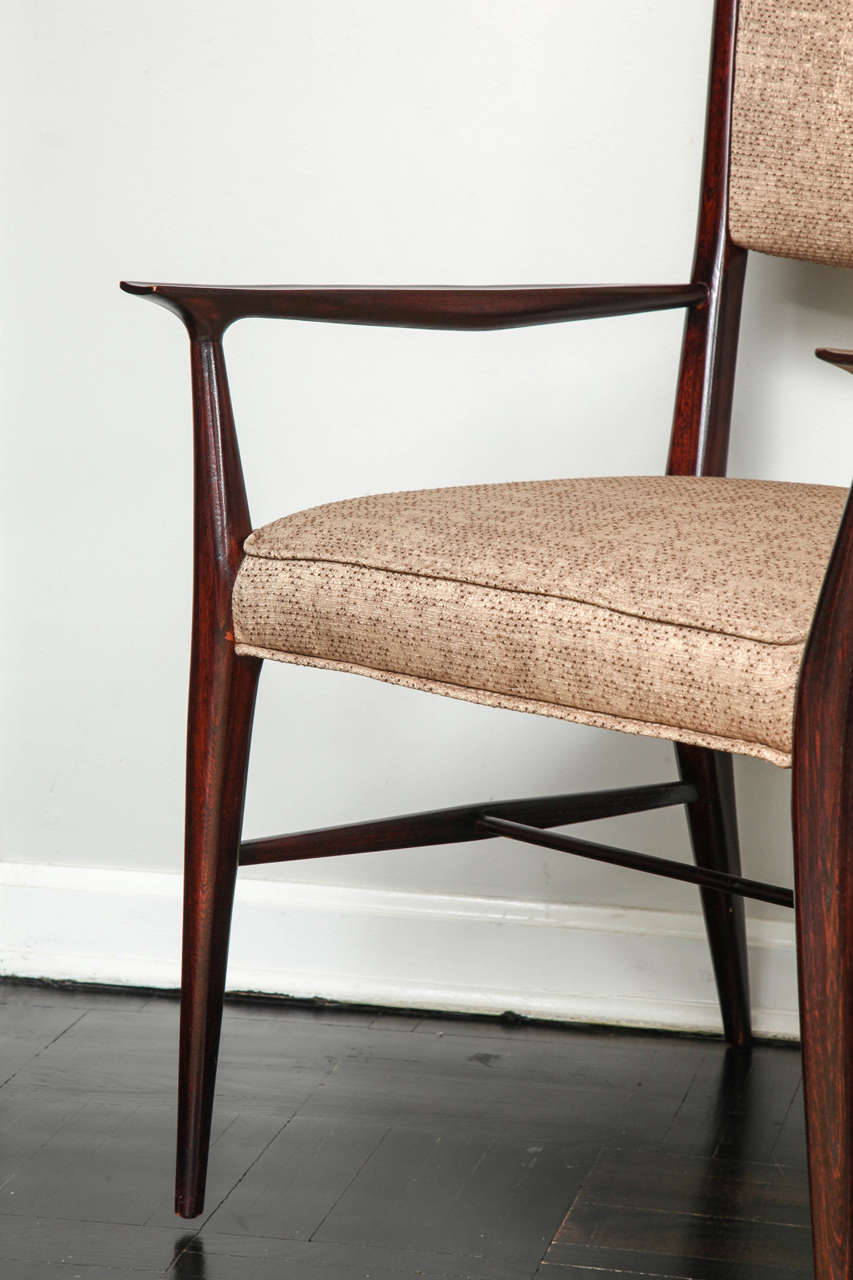 Paul McCobb Mahogany and Brass Dining Chairs 1