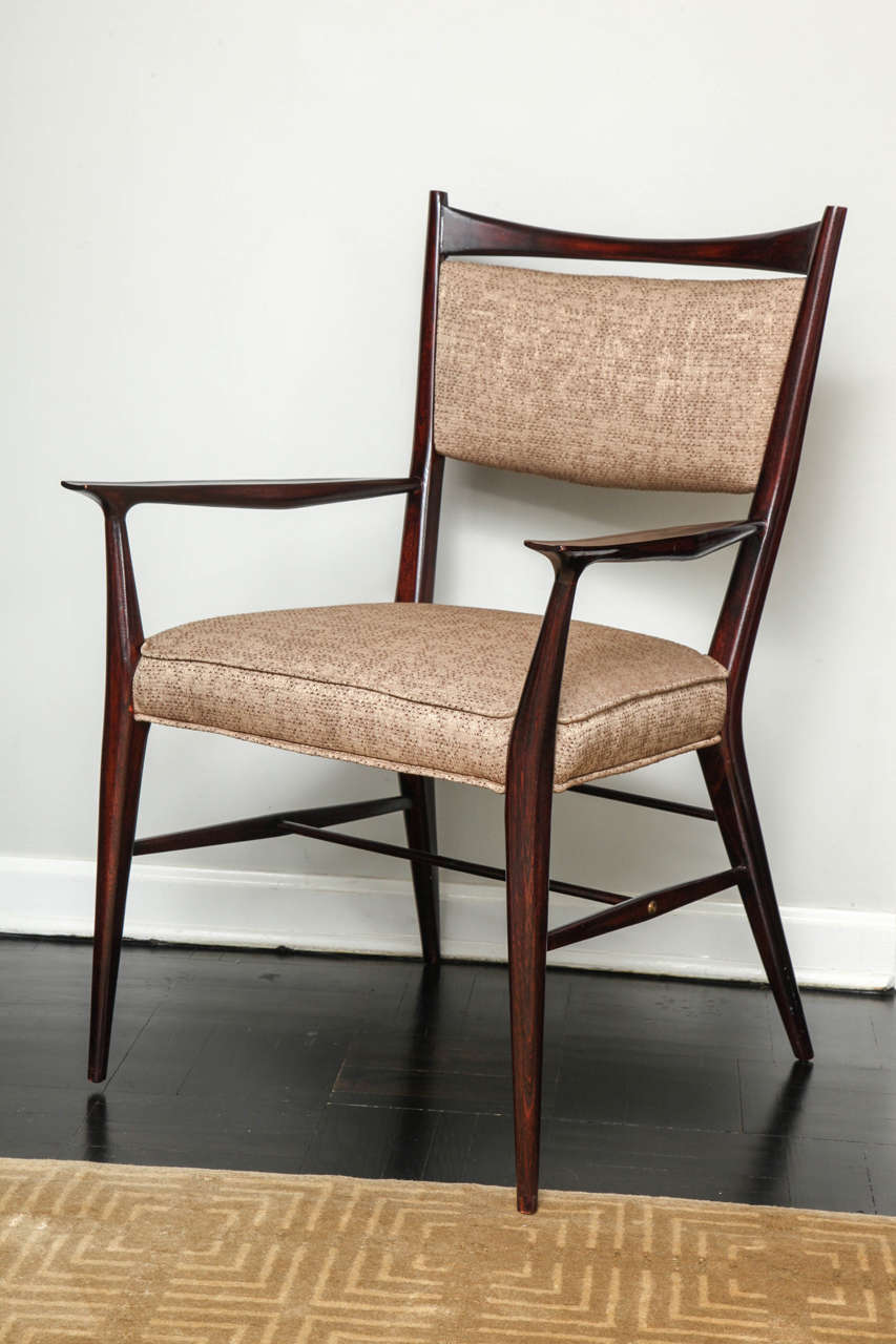 Paul McCobb Mahogany and Brass Dining Chairs 3