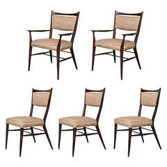 Paul McCobb Mahogany and Brass Dining Chairs
