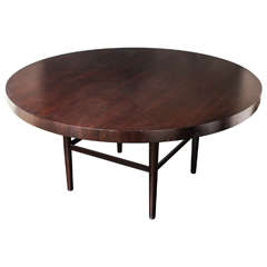 Modernist Mahogany Round Dining Table