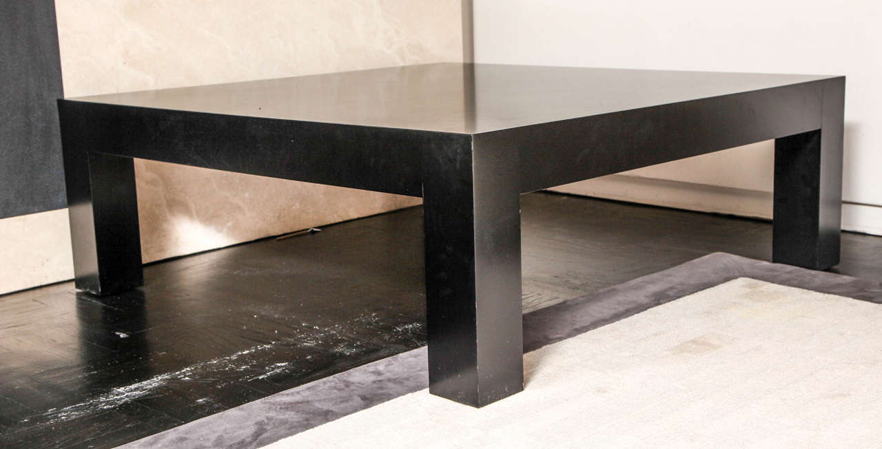 Parsons Style Ebonized Oak Square Coffee Table For Sale at 1stDibs