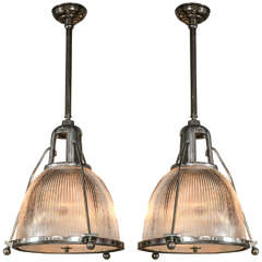 Pair of Holophane Industrial Pendant Fixtures