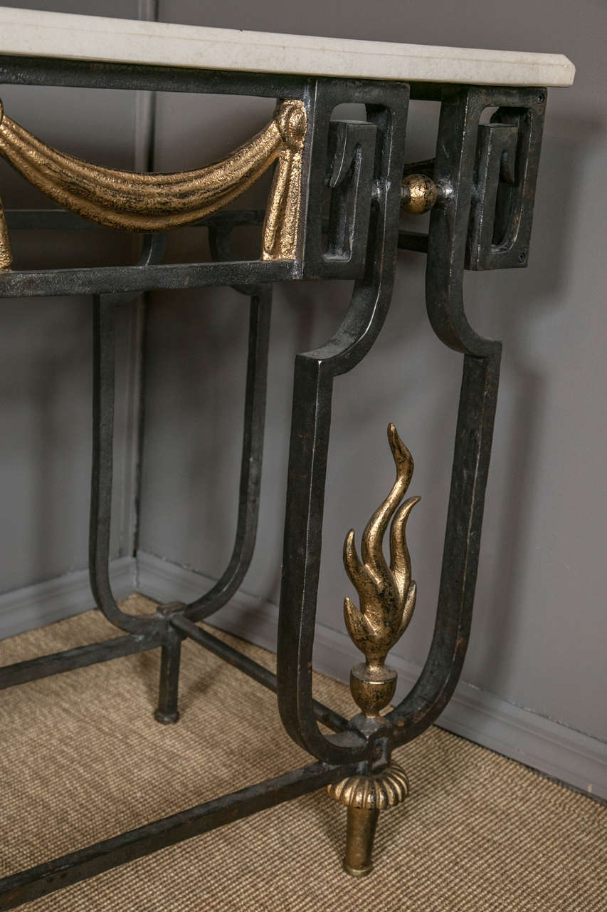French Iron and Gilt Console Table at 1stDibs