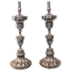 Pair of Large Ornate Pricket Candle Sticks