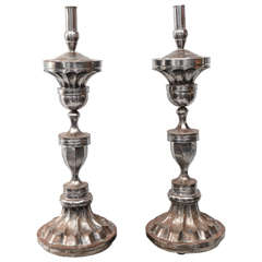 Pair of Large Ornate Pricket Candle Sticks 4