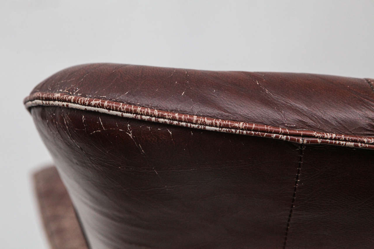 Leather Gerard Van Den Berg Style Swivel Chair 3