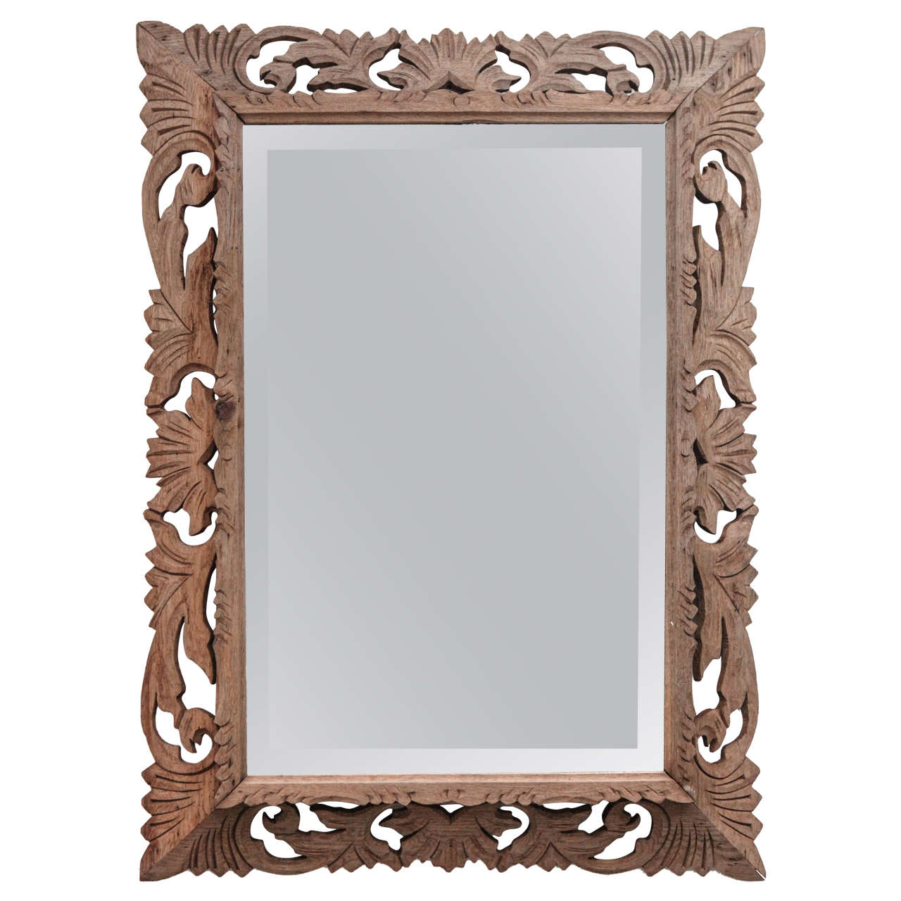 Late 19th Century French Carved Wood Mirror | Medium