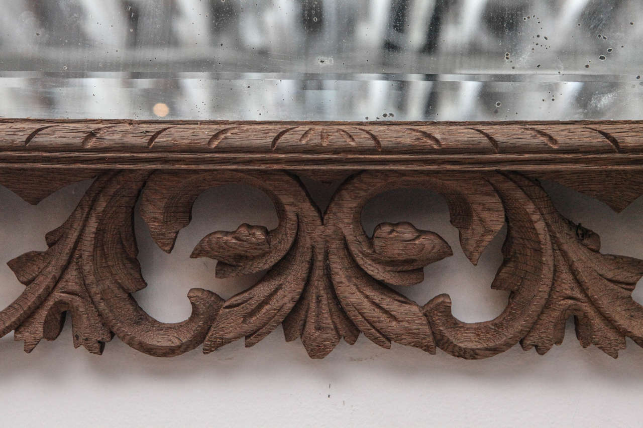 Late 19th Century French Carved Wood Mirror | Large In Good Condition In Los Angeles, CA