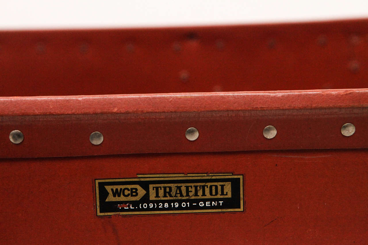 Belgian Industrial Red Storage Bins by Trafitol (Four Available)