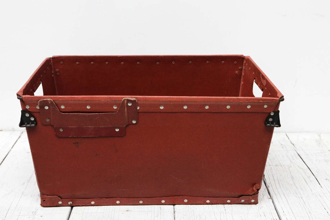 Mid-20th Century Industrial Red Storage Bins by Trafitol (Four Available)