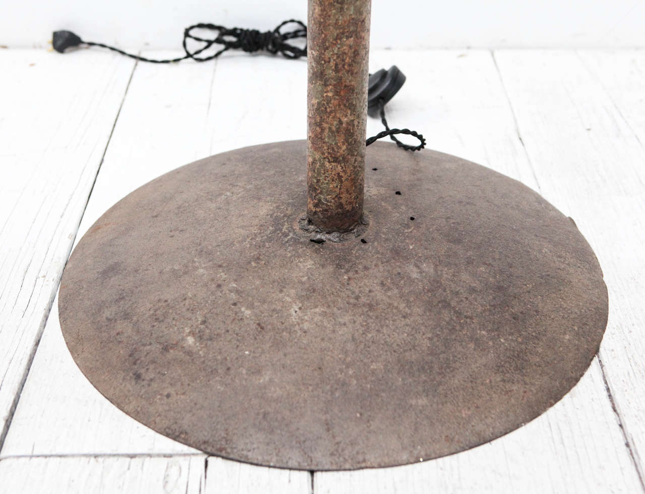 Late 20th Century Vintage Rustic Metal Cone Floor Lamp