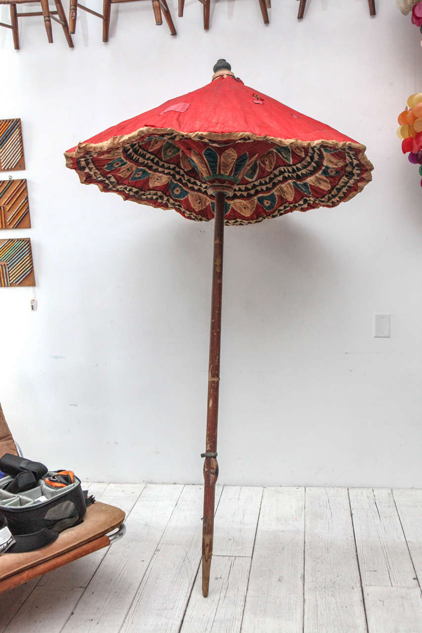 Moroccan Brightly Stitched Umbrella at 1stdibs
