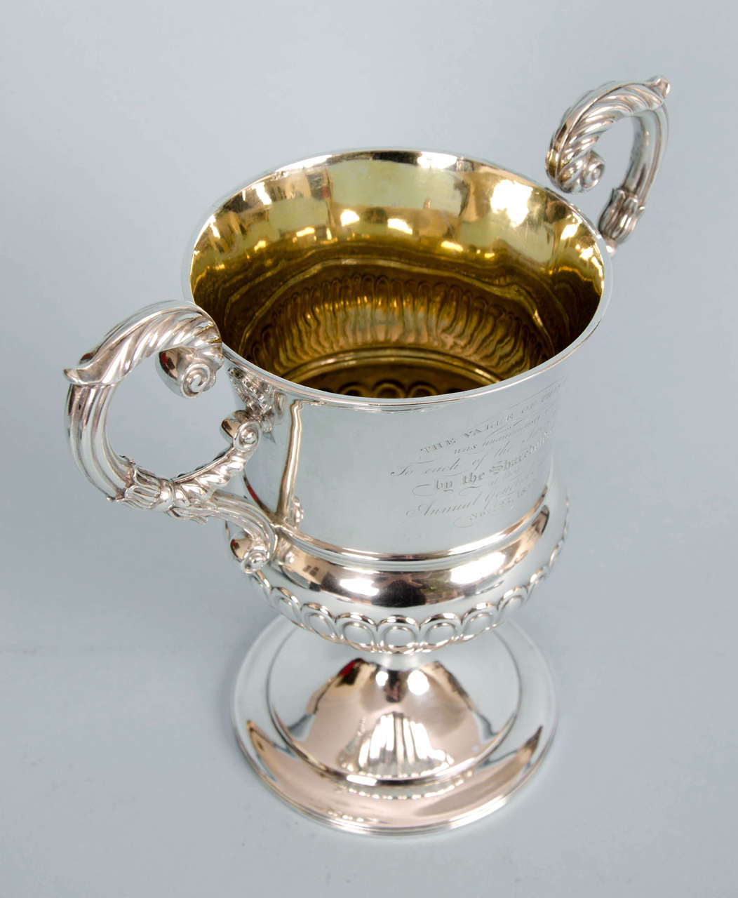 Iron Steam Boat Company Sterling Silver Presentation Cup For Sale 2