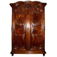 Large 18th Century Period Régence Armoire with Coat of Arms