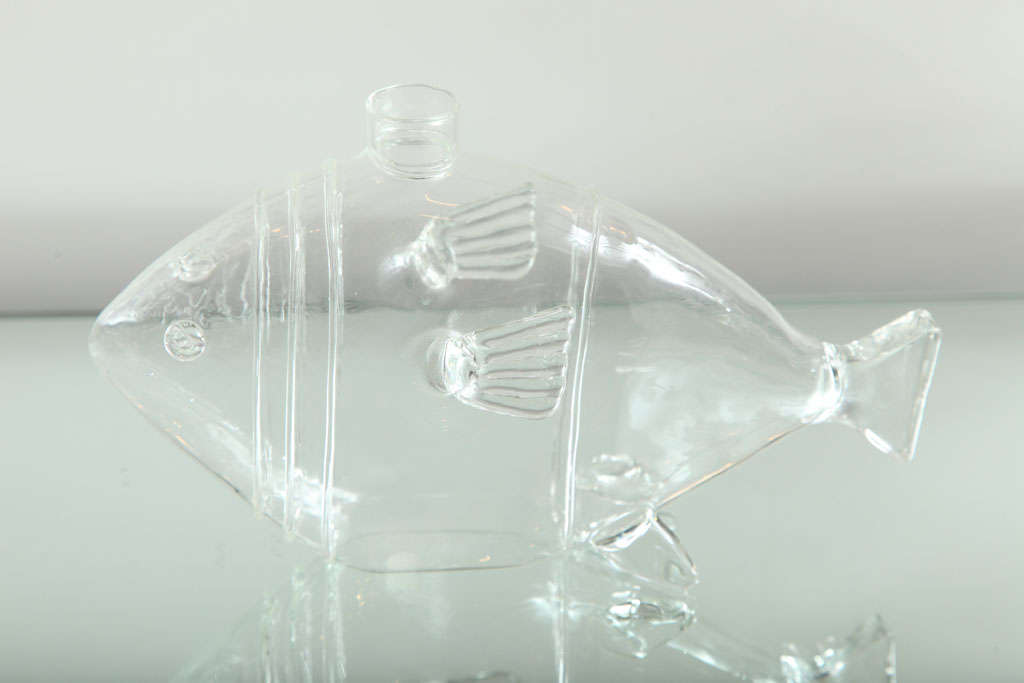 Mid-20th Century Mid Century Italian Glass Fish Form Decanters For Sale