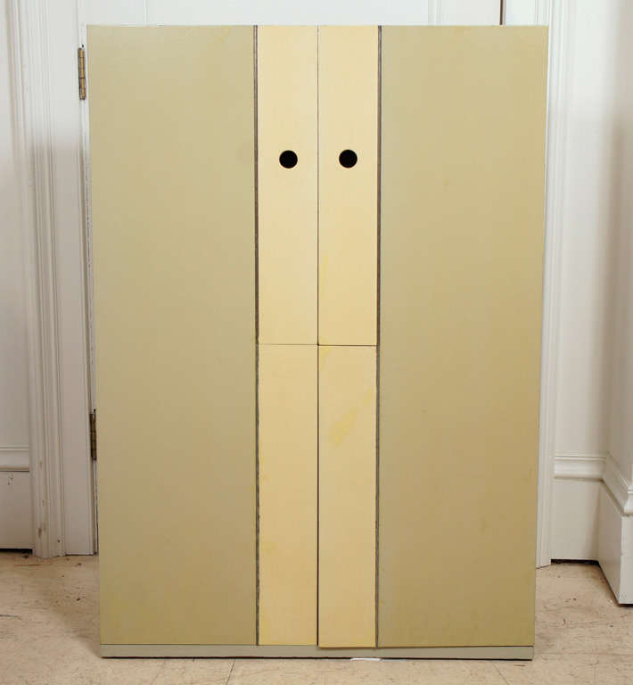 Jules Bouy, a furniture maker born in 1872, had an illustrious and varied carreer abroad and in the United States. His designs are included
in the Museum of Modern Art and the Metropolitan Museum.
This Cabinet Hangs and is outfitted to Hold the