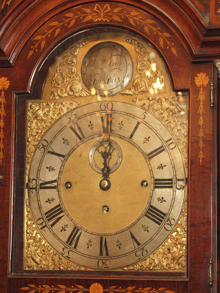 Antique English Late 19th Century  Mahogany Tall Case Clock 2
