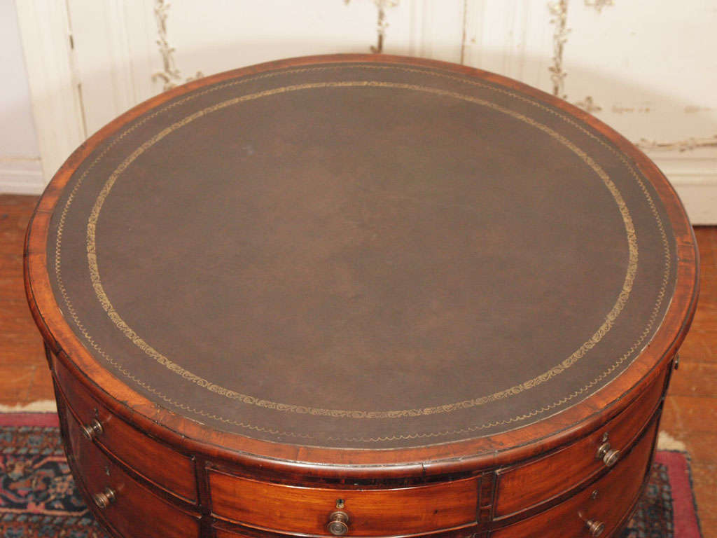 19th Century Antique Georgian Mahogany Rare Revolving Library/Drum Table