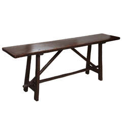 Early 18th C. Walnut Trestle Base Console Early 18th C. Walnut Trestle Base Console