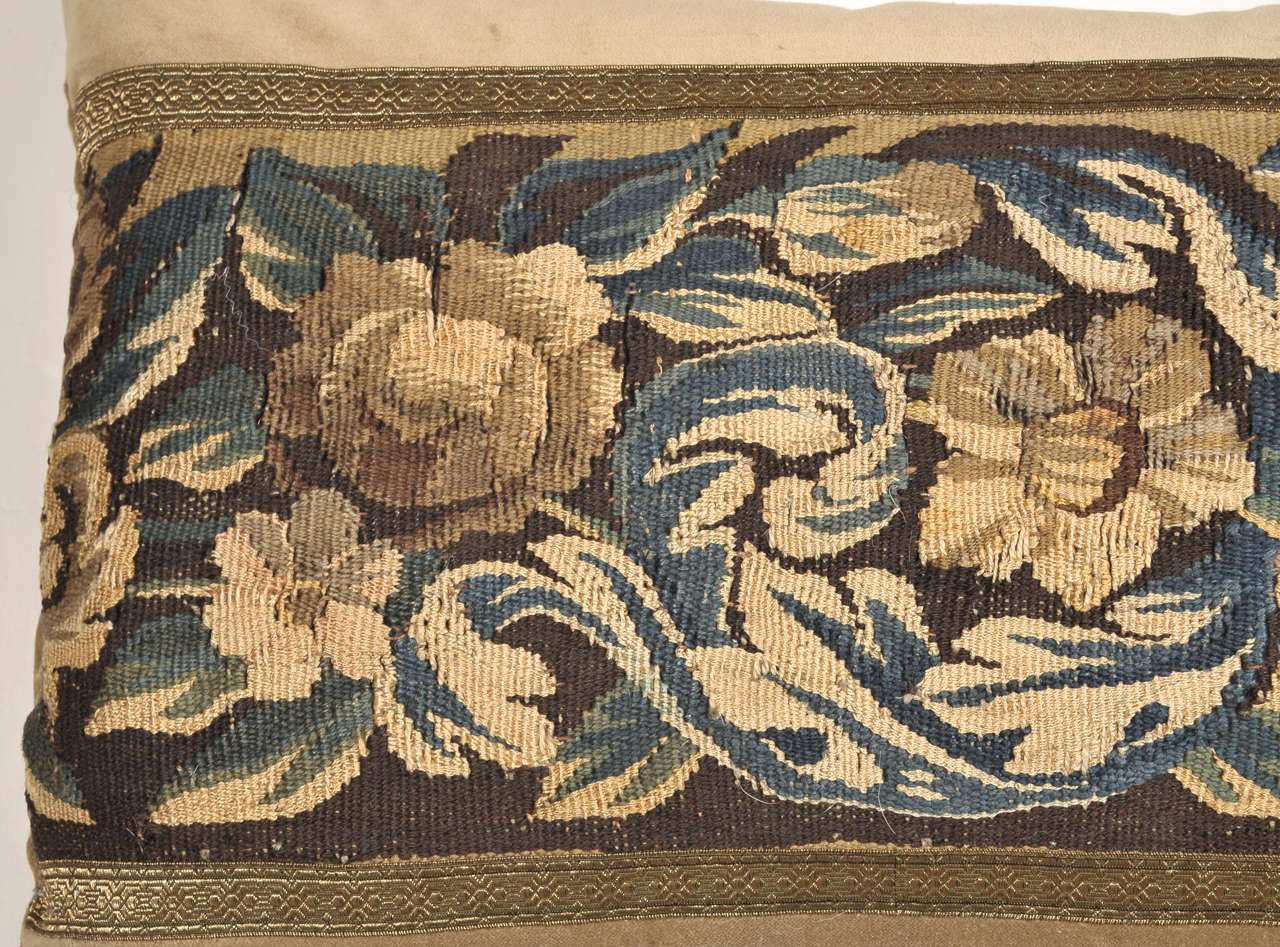 Contemporary 18th Century Tapestry Lumbar Pillow