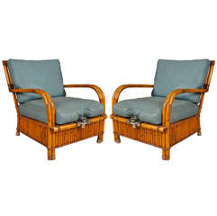 Pair Reed Fishing Chairs