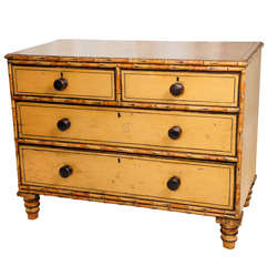 American Faux Bamboo Painted Chest of Drawers