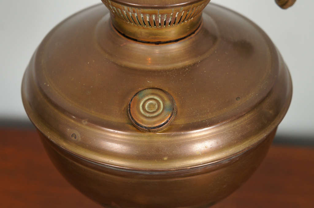 19th Century Pair 19th century brass hurricane lamps