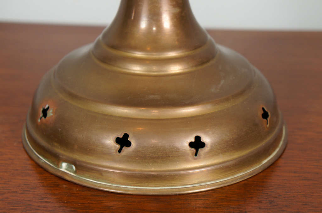 Brass Pair 19th century brass hurricane lamps