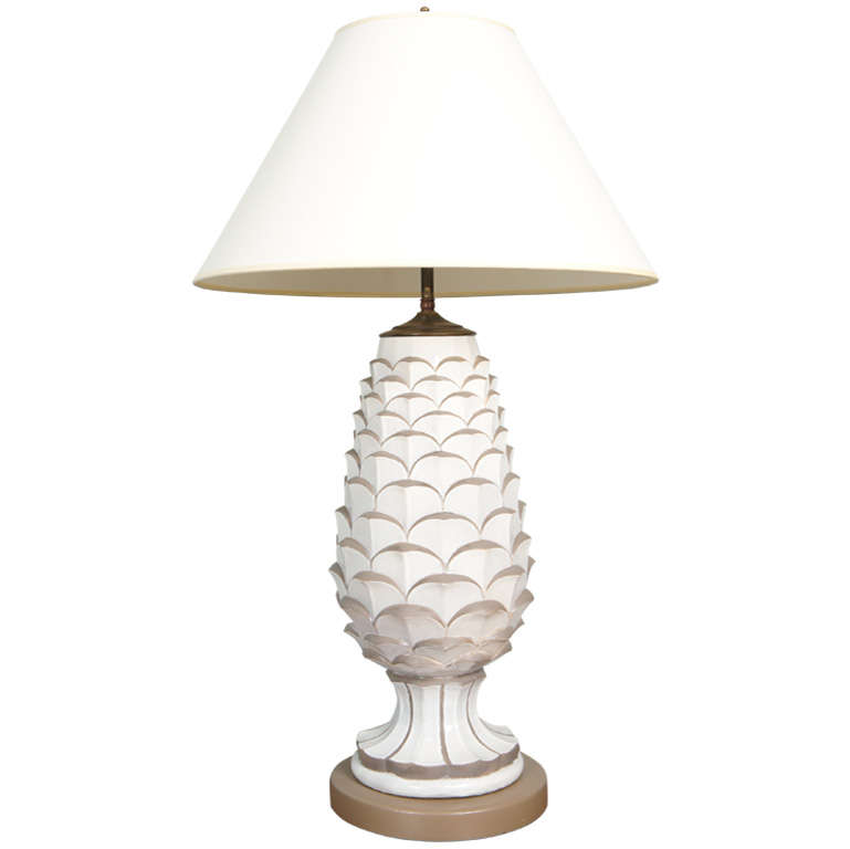 White and Gold Pineapple Lamp