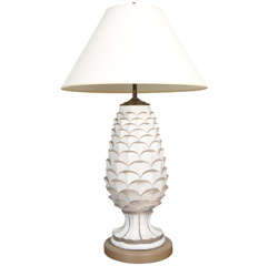 White and Gold Pineapple Lamp