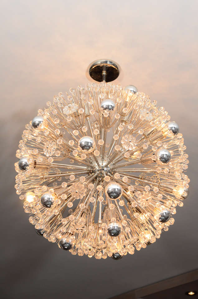 1970's Nickel Plated Austrian Snowflake Fixture