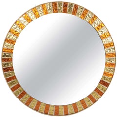 Vintage 1960s Copper and Gold Mosaic Mirror