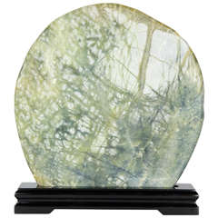 Alluring Serpentine Specimen Resting on an Ebonized Walnut Base