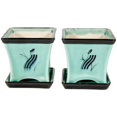 Pair of Art Deco Ceramic Planters/Jardinieres by Ilse Claussen for Rorstrand of Sweden