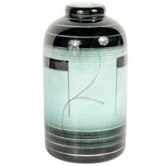 Art Deco Cylindrical Form Ceramic Vase by Ilse Claussen for Rorstrand of Sweden