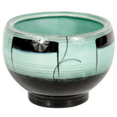 Art Deco Ceramic Sphere Bowl by Ilse Claussen for Rorstrand of Sweden