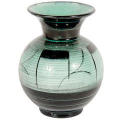 Art Deco Ceramic Sphere Vase by Ilse Claussen for Rorstrand of Sweden
