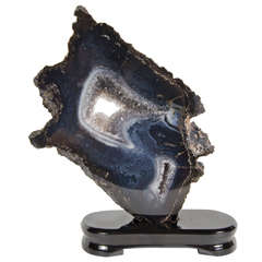 Sculptural Sliced Geode with Quartz  Encrusted Center