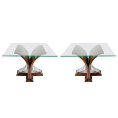 Pair of Art Deco Machine Age Occasional or Cocktail Tables﻿