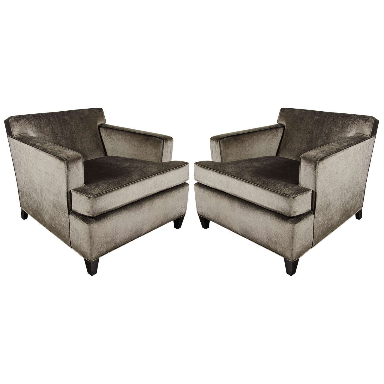 Lux Pair of Art Deco Cubist Club/Lounge Chairs