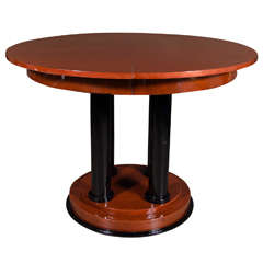 Elegant Art Deco Four Pedestal Center Hall Table/Dining Table