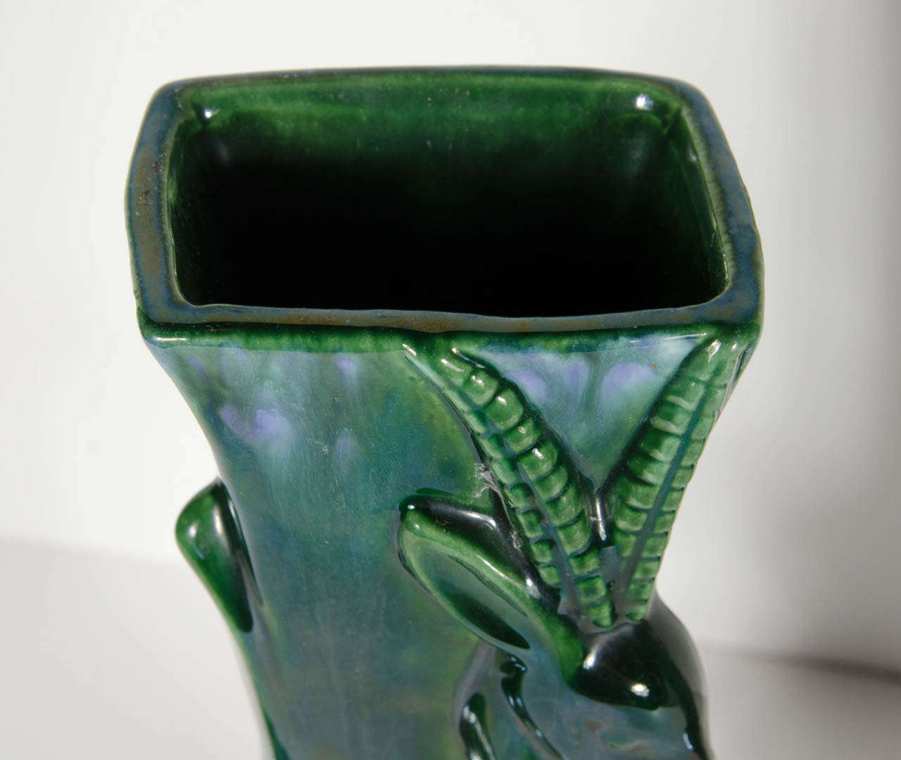 Pair of Art Deco Leaping Gazelle Ceramic Vases 4