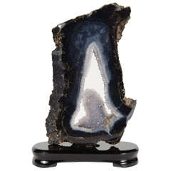 Mounted Sliced Geode with Quartz Encrusted Center