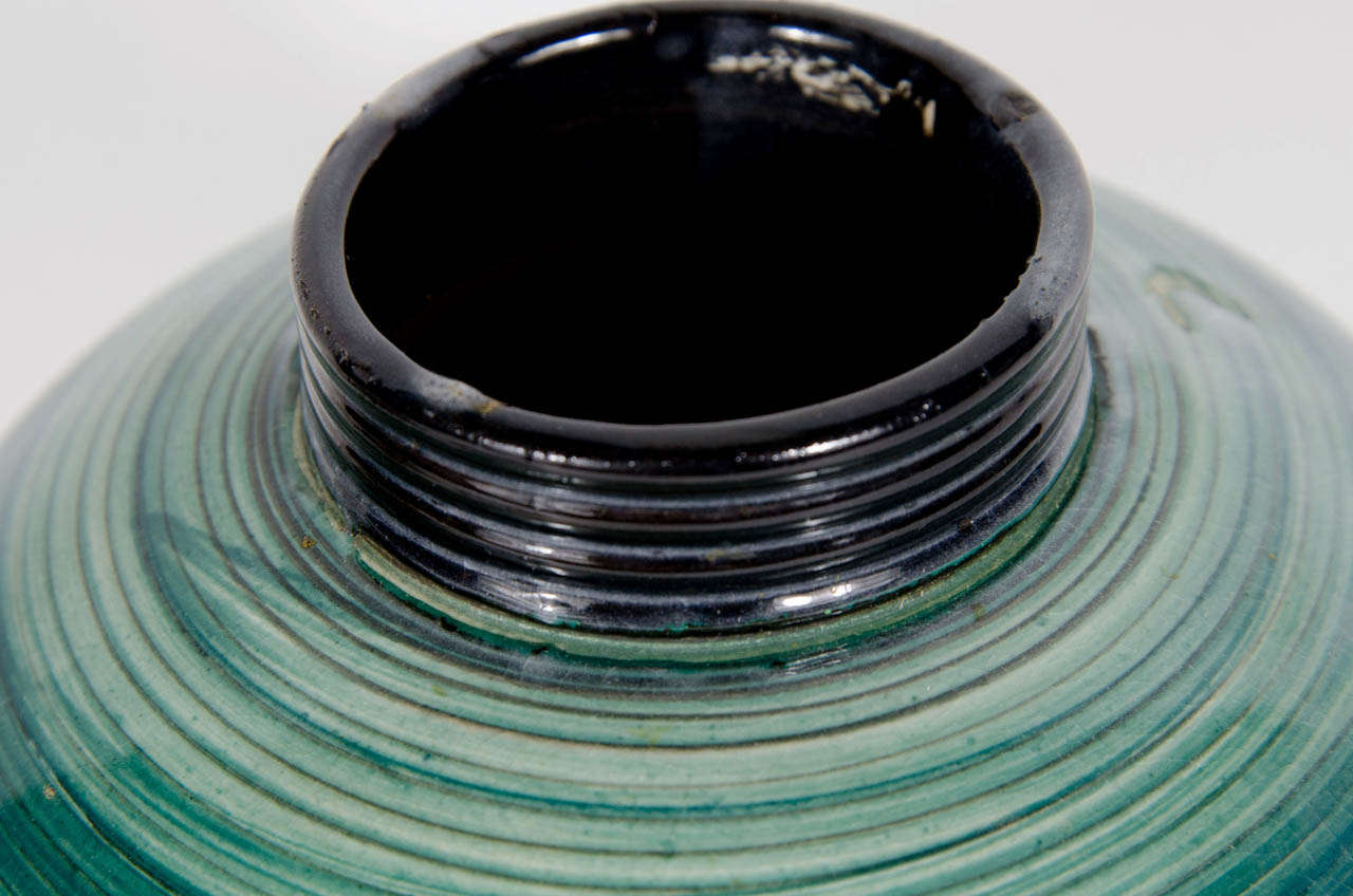 20th Century Art Deco Ceramic Sphere Vase by Ilse Claussen for Rorstrand of Sweden