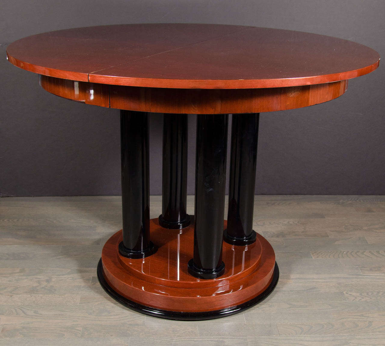 Elegant Art Deco Four Pedestal Center Hall Table/Dining Table at 1stDibs