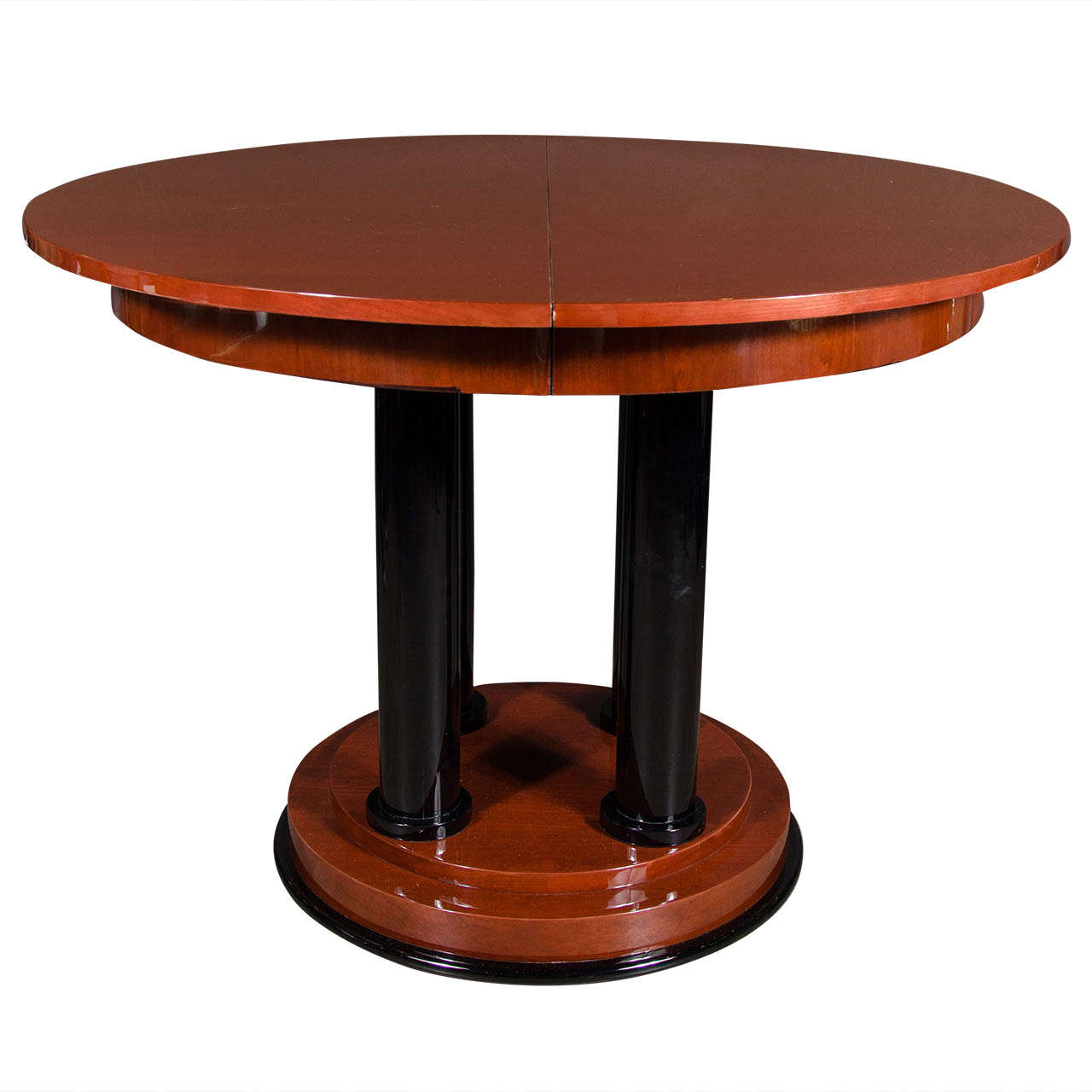 Elegant Art Deco Four Pedestal Center Hall Table/Dining Table at 1stDibs